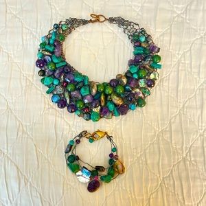 Handmade stone necklace & bracelet